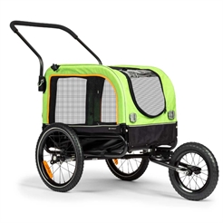 Topmast Vario 2-i-1 Hunde Anhænger til Cykel & Klapvogn Max 30 Kg. GRØN